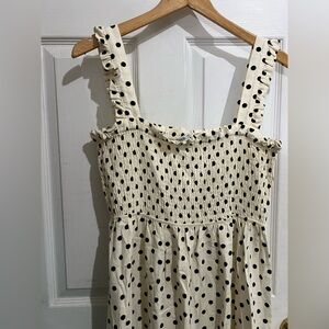 Zara Cream and Black Polka Dot Dress